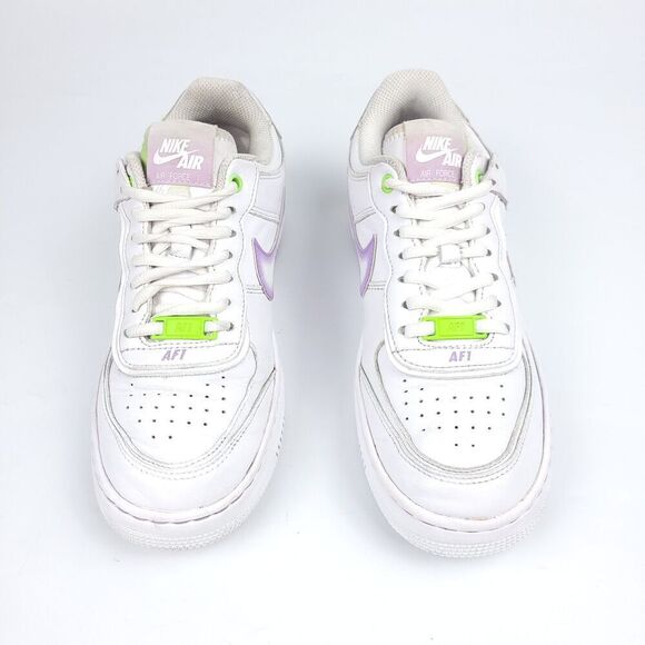 Nike Air Force 1 White Violet Shock Wild Berry Sneakers Training Shoe Womens 7.5 - Picture 8 of 9
